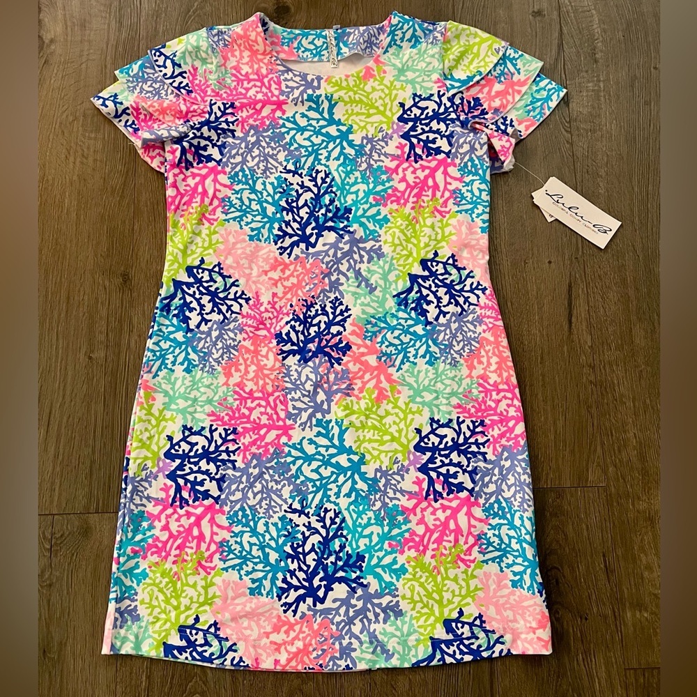 NWT Lulu B Coral Reef Print Shift Dress UPF 50 Plus Size Small new with tags​